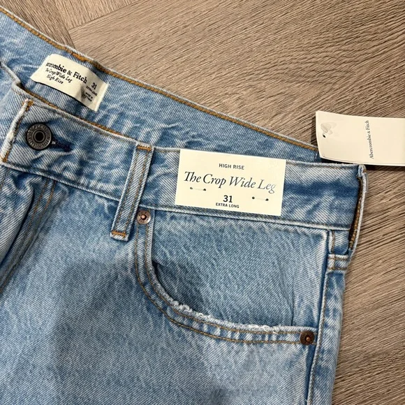 Abercrombie & Fitch The Crop Wide Leg Jeans size 31 XL - Picture 2 of 6